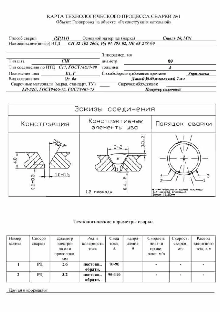 Получить готовые технологические карты по сварке